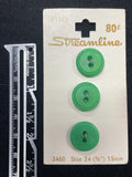Buttons Plastic Set of 3 Vintage - Green