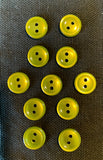 Button Plastic Set of 11 - Pearlescent Green