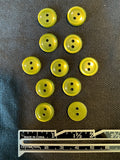 Button Plastic Set of 11 - Pearlescent Green