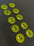 Button Plastic Set of 10 - Shiny Green