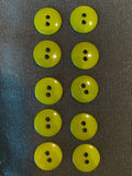 Button Plastic Set of 10 - Shiny Green