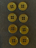 Button Plastic Set of 7 or 8 - Dark Olive Green