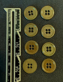 Button Plastic Set of 7 or 8 - Dark Olive Green