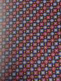 2 YD Poly/Cotton Vintage - Blue and Red Squares with Yellow Diamonds on Black
