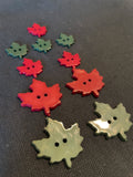 Button Plastic Set of 10  - Fall Leaves