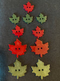 Button Plastic Set of 10  - Fall Leaves