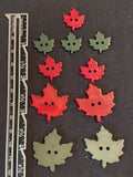 Button Plastic Set of 10  - Fall Leaves