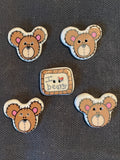 Buttons Ceramic Set of 5 - Teddy Bears
