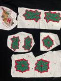 Quilting Cotton Remnants - Christmas Holly Appliques