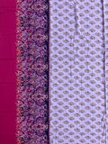 1 1/4 YD Rayon with a Border - Lavender with Paisley and a Magenta Border