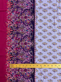 1 1/4 YD Rayon with a Border - Lavender with Paisley and a Magenta Border