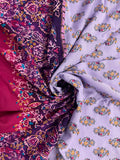 1 1/4 YD Rayon with a Border - Lavender with Paisley and a Magenta Border