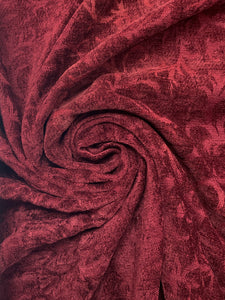 SALE Poly/Cotton Blend Chenille Salvaged- Burgundy