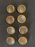 Buttons Metal Set of 8 Vintage - Bronze with Etched Tops