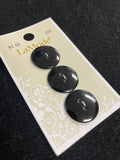 Button Plastic Set of 3 - Shiny Black