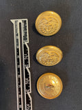 Buttons Metal Set of 3 Vintage - Brass wtih Eagle and Anchor