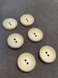 Buttons Plastic Set of 6 - Pale Ombre Green with Dark Green Back