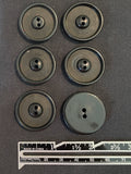 Buttons Plastic Set of 6 Vintage - Black