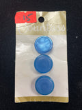 Buttons Plastic Set of 3 Vintage - Pearlescent Blue