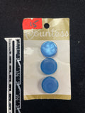 Buttons Plastic Set of 3 Vintage - Pearlescent Blue