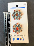 Buttons Metal Set of 2 - Beaded Hexagons