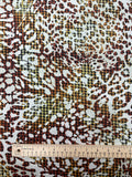 1 YD Nylon Stretch Knit Vintage - Off White with Black Houndstooth on Yellow and Brown