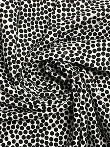 Cotton Knit Remnant Bundle - White with Black Polka Dots