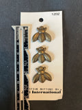 Buttons Plastic Set of 3 - Metallic Bronze Bees