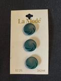 Buttons Plastic Set of 3 Vintage - Matte Green