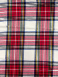 1 Cotton Flannel Yarn-Dyed Plaid - White, Red, Green, Yellow, Black and Blue