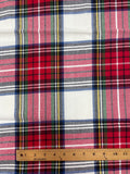1 Cotton Flannel Yarn-Dyed Plaid - White, Red, Green, Yellow, Black and Blue
