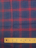 1 7/8 Cotton Flannel Yarn-Dyed Plaid - Navy Blue and Red