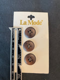 Buttons Plastic Set of 3 Vintage - Mottled Brown