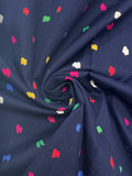 Quilting Cotton Vintage - Navy Blue Irregular Multicolored Dots