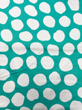 Cotton Sateen Vintage - Aqua with Irregular Dots