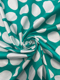 Cotton Sateen Vintage - Aqua with Irregular Dots