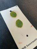 Buttons Metal Set of 2 - Green Leaves