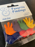 Buttons Plastic Set of 8 - Hands in Schoolhouse Colors