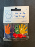 Buttons Plastic Set of 8 - Hands in Schoolhouse Colors