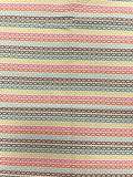 1 YD Quilting Cotton - White with Multi Colored Designed Stripes