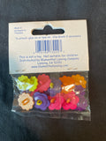 Buttons Plastic Set of 14 - Flowers and Happy Face Flowers in Various Colors