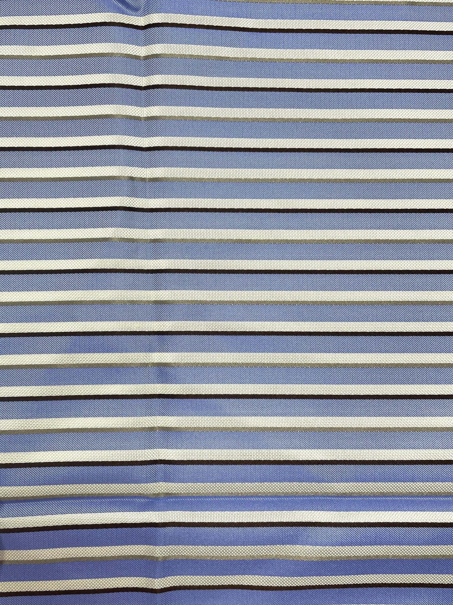 2 1/8 YD Tie Silk Yarn-Dyed Stripes - Periwinkle, White, Light Gray and White