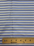 2 1/8 YD Tie Silk Yarn-Dyed Stripes - Periwinkle, White, Light Gray and White