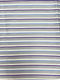 2 1/8 YD Tie Silk Yarn-Dyed Stripes - Light Gray, White, Purple and Blue