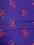 1 YD Nylon - Red Flowers on Royal Purple