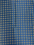 1 1/4 YD Tie Silk - Royal Blue with White Squares with Navy and Royal Blue Centers