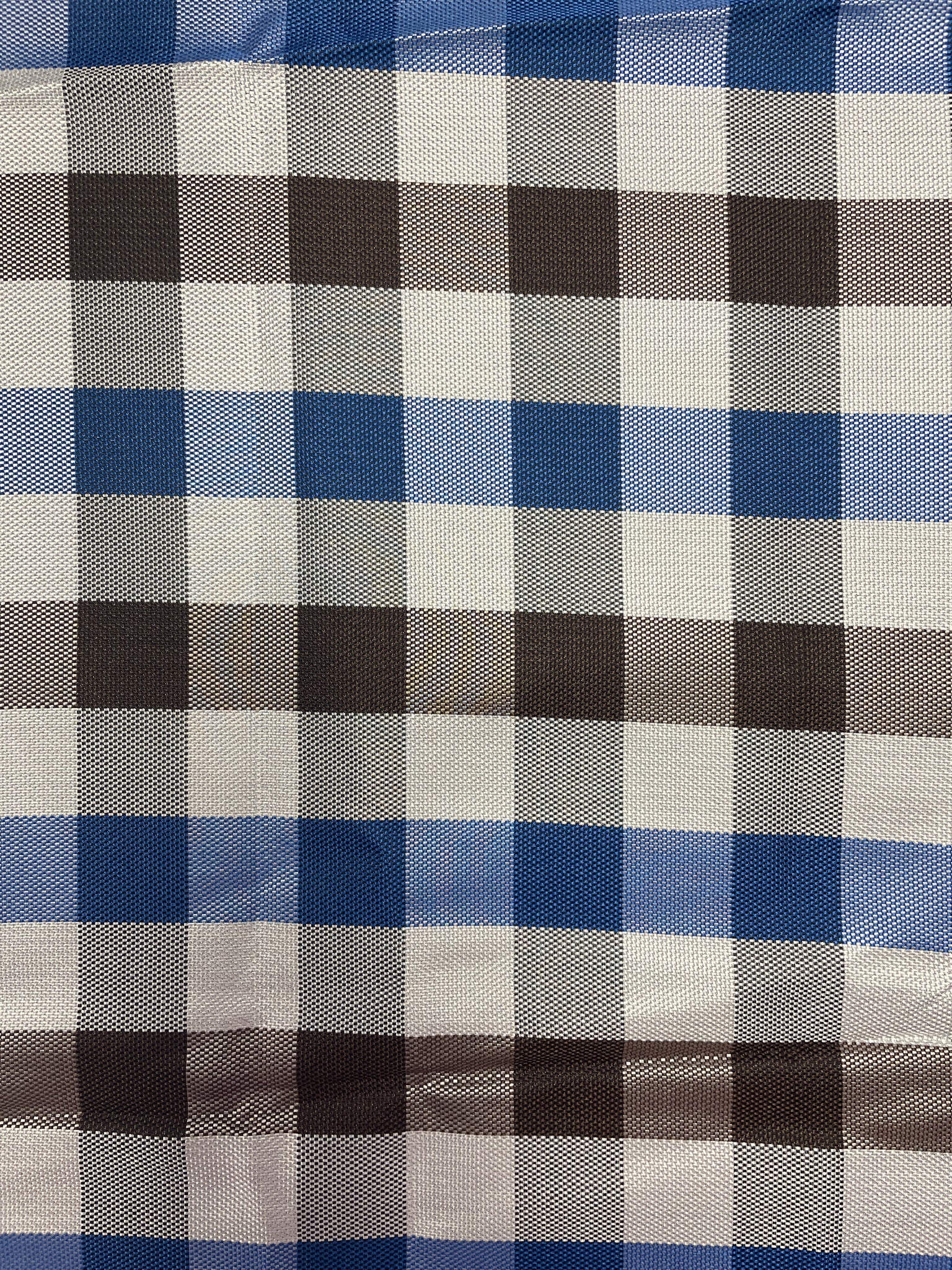 Tie Silk Yarn-Dyed Plaid - Brown, Blue and Light Gray