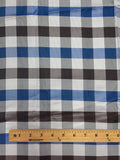 Tie Silk Yarn-Dyed Plaid - Brown, Blue and Light Gray