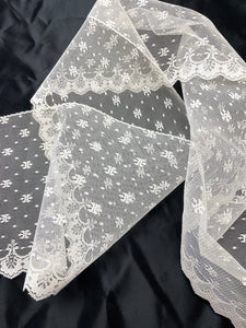 SALE Polyester Flat Lace Trim WIDE - Off White