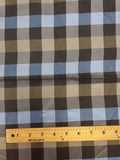 1 3/8 YD Tie Silk Yarn-Dyed Plaid - Brown, Blue and Black